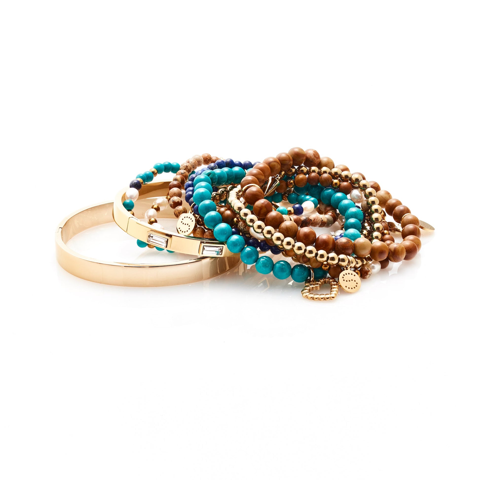 Silk & Steel Jewellery Beaded Stacker Bracelet Gia Picture Jasper and Pearls