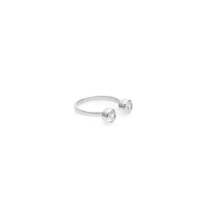 Silk & Steel Jewellery Double Take Ring White Topaz Silver