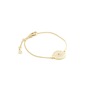 Silk & Steel Jewellery Guiding Star Bracelet White Enamel + Gold