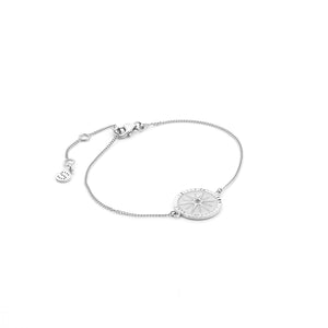 Silk & Steel Jewellery Guiding Star Bracelet White Enamel + Silver
