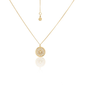 Silk & Steel Jewellery Guiding Star Necklace White Enamel + Gold