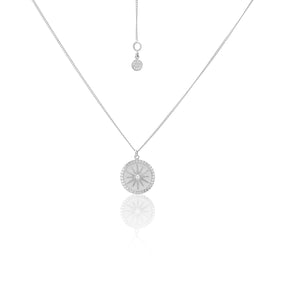 Silk & Steel Jewellery Guiding Star Necklace White Enamel + Silver