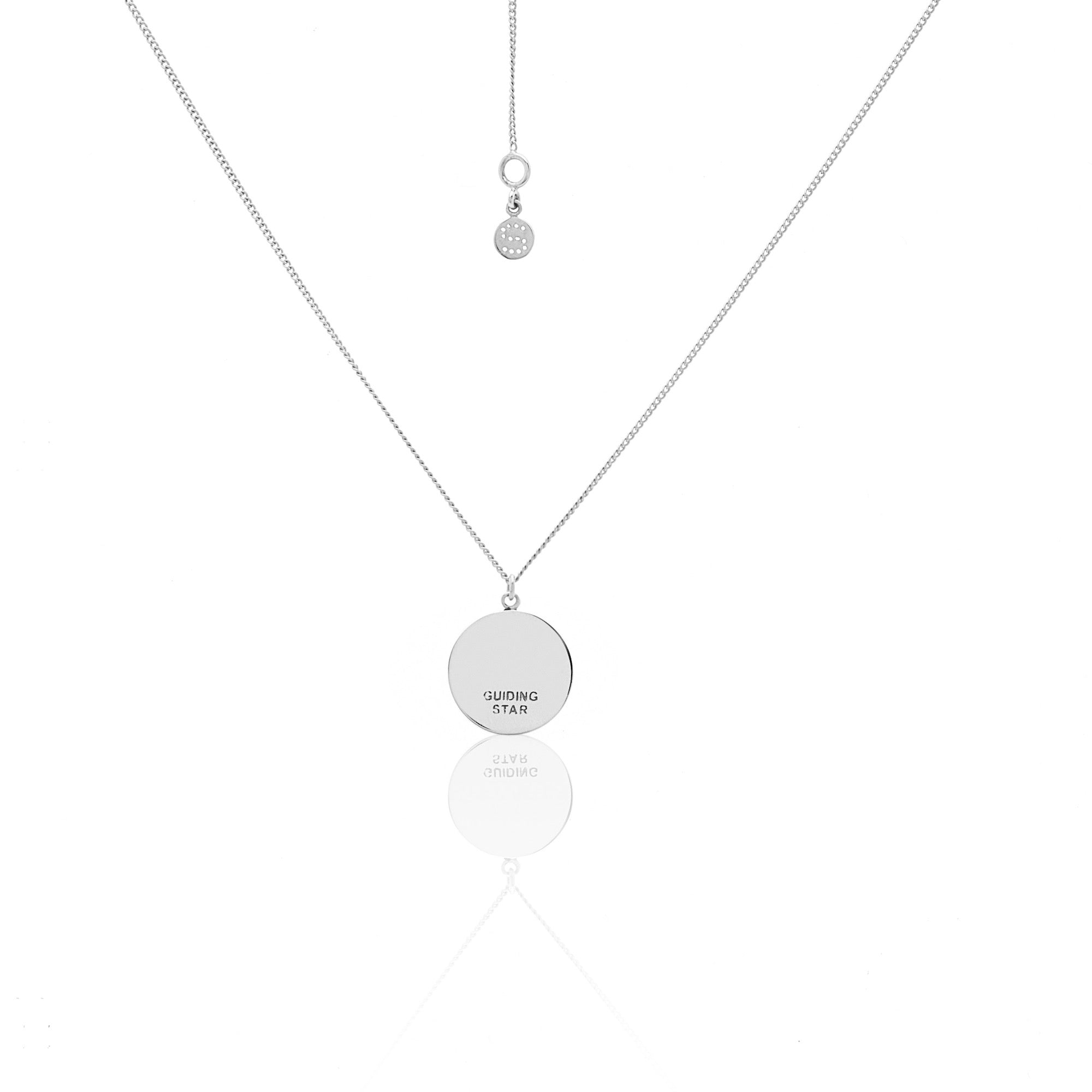 Silk & Steel Jewellery Guiding Star Necklace White Enamel + Silver