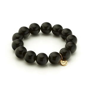 Silk & Steel Jewellery Luna Bracelet Black Onyx + Gold