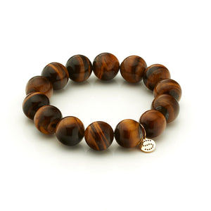 Silk & Steel Jewellery Luna Bracelet - Tiger's Eye + Gold