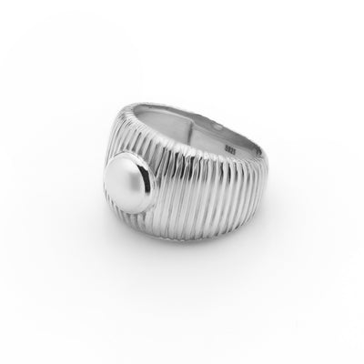 Silk & Steel Jewellery Nautica Ring Pearl + Silver