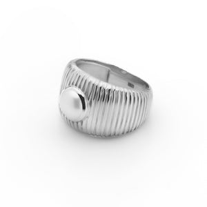 Silk & Steel Jewellery Nautica Ring Pearl + Silver