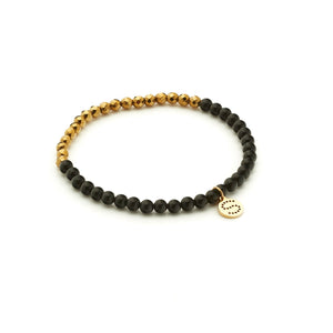 Silk & Steel Jewellery Party At The Front Bracelet - Black Onyx + Gold