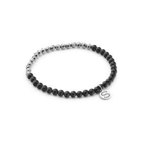 Silk & Steel Jewellery Party At The Front Bracelet - Black Onyx + Silver
