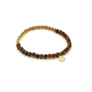 Silk & Steel Jewellery Party At The Front Bracelet - Tiger's Eye + Gold