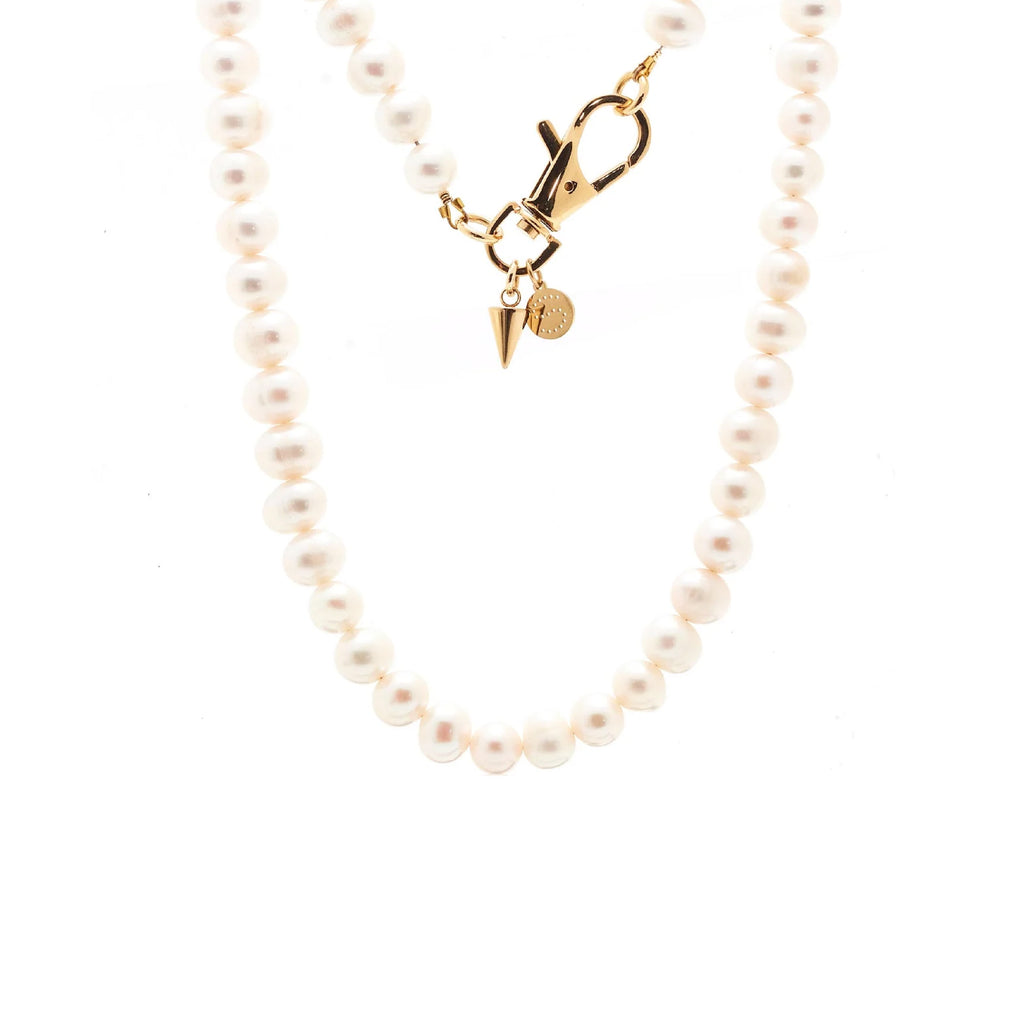 Silk & Steel Jewellery Perla Necklace Pearl + Gold