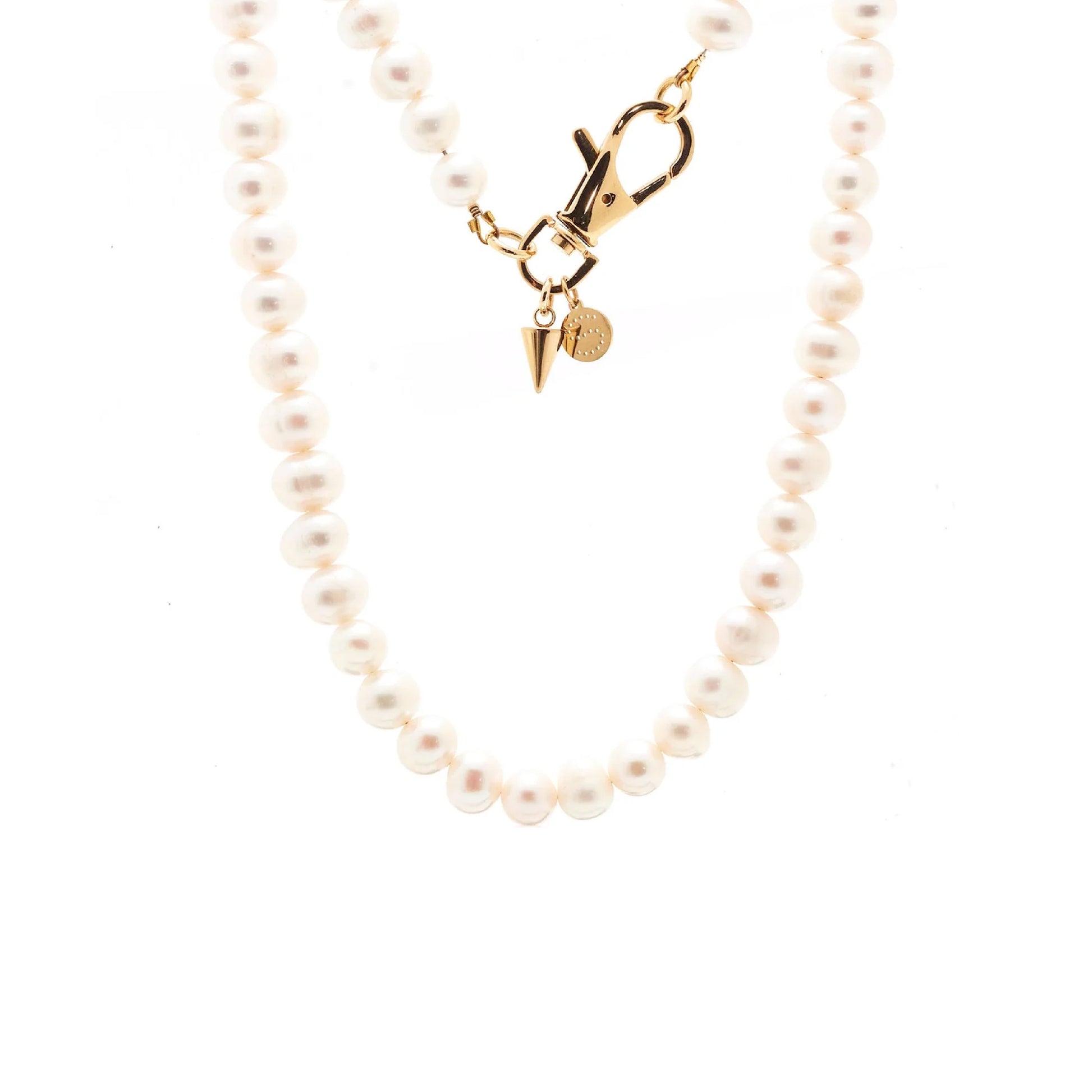 Silk & Steel Jewellery Perla Necklace Pearl + Gold