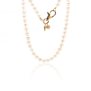 Silk & Steel Jewellery Perla Necklace Pearl + Gold