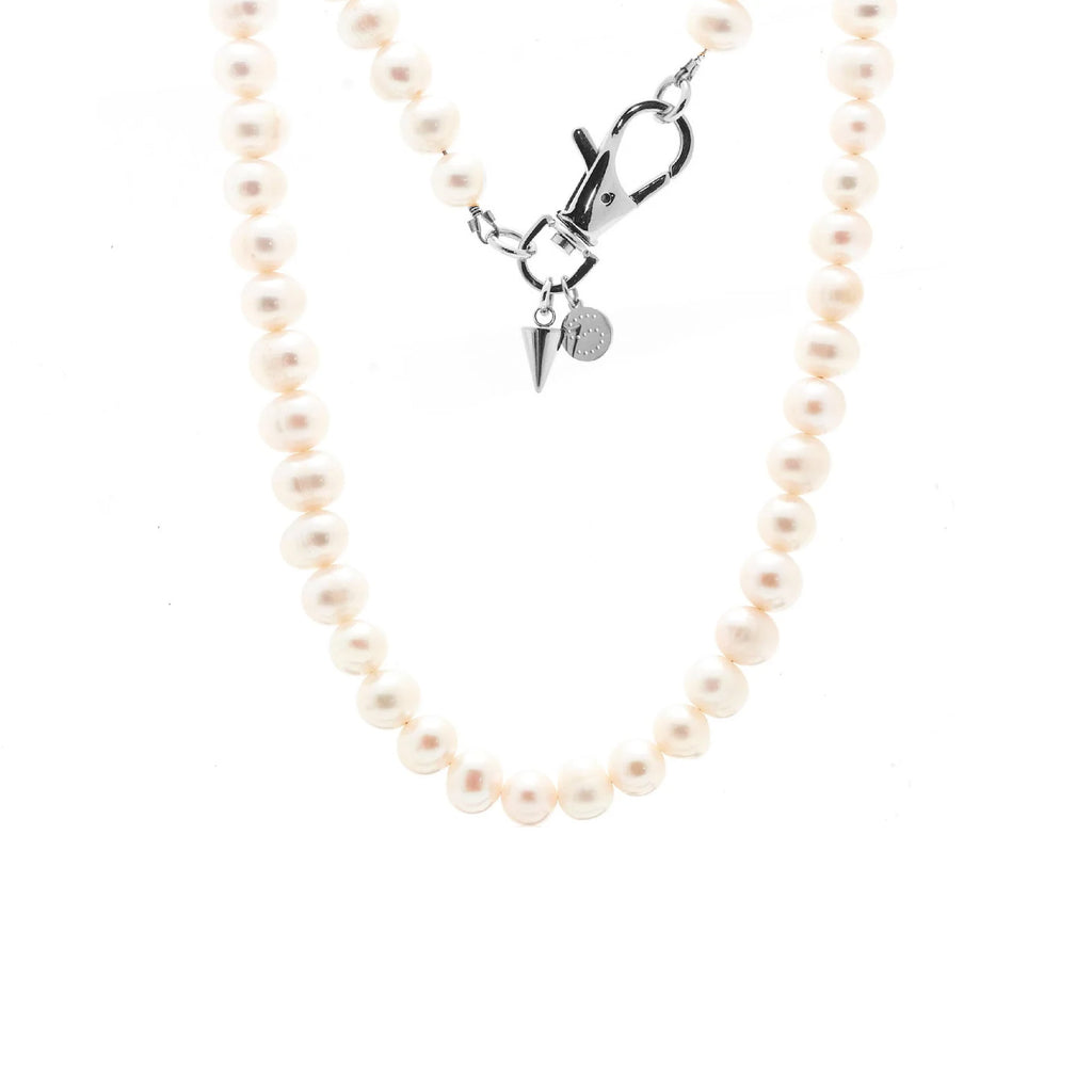 Silk & Steel Jewellery Perla Necklace Pearl + Silver