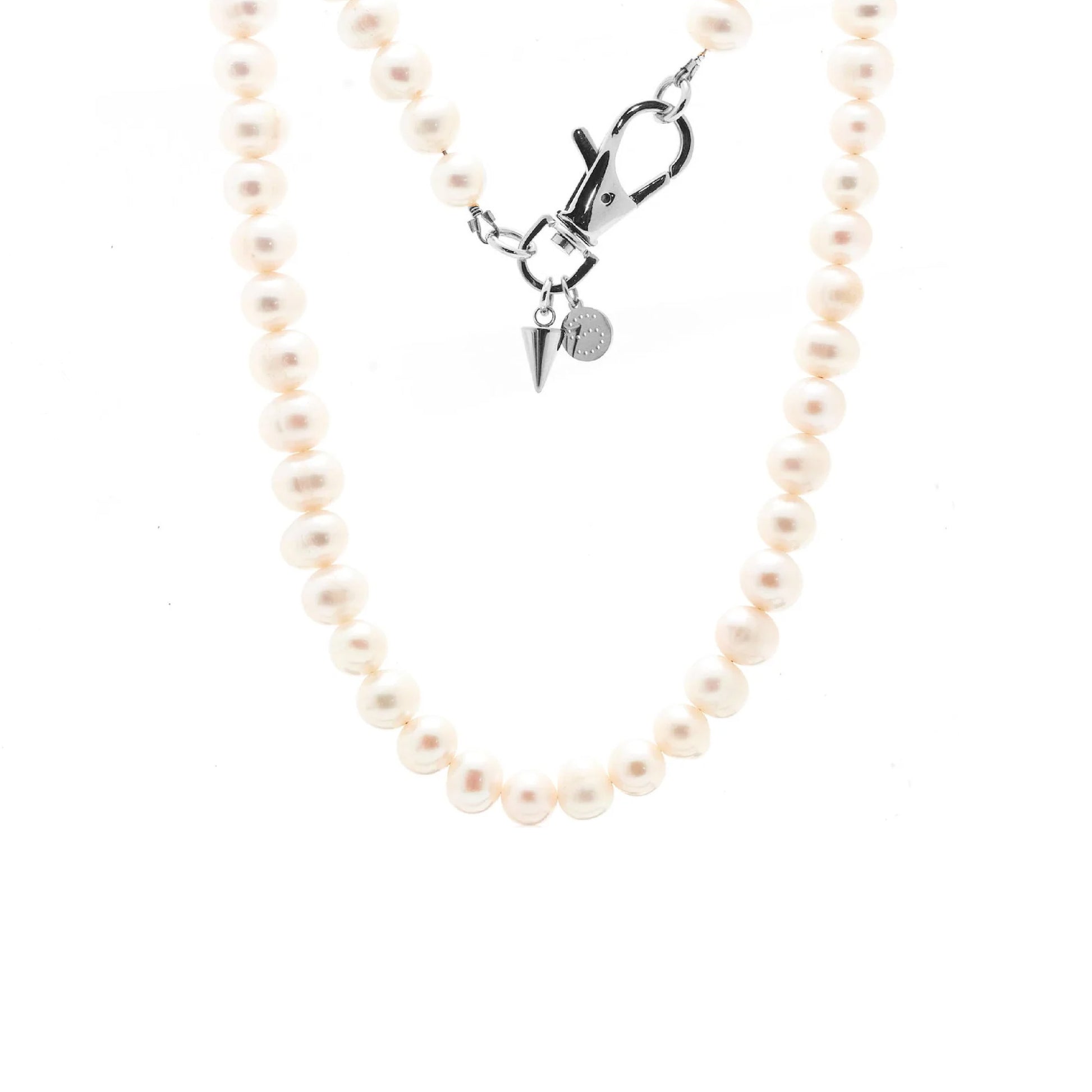 Silk & Steel Jewellery Perla Necklace Pearl + Silver