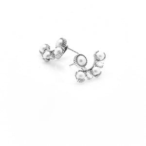 Silk & Steel Jewellery Radiant Ear Jackets Pearl + Silver - Christmas Jewellery