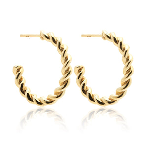 Silk & Steel Jewellery Rope Hoops Gold