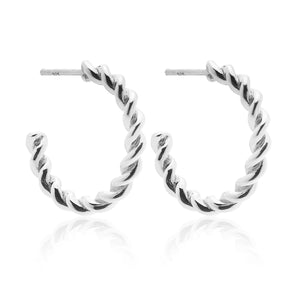 Silk & Steel Jewellery Rope Hoops Silver