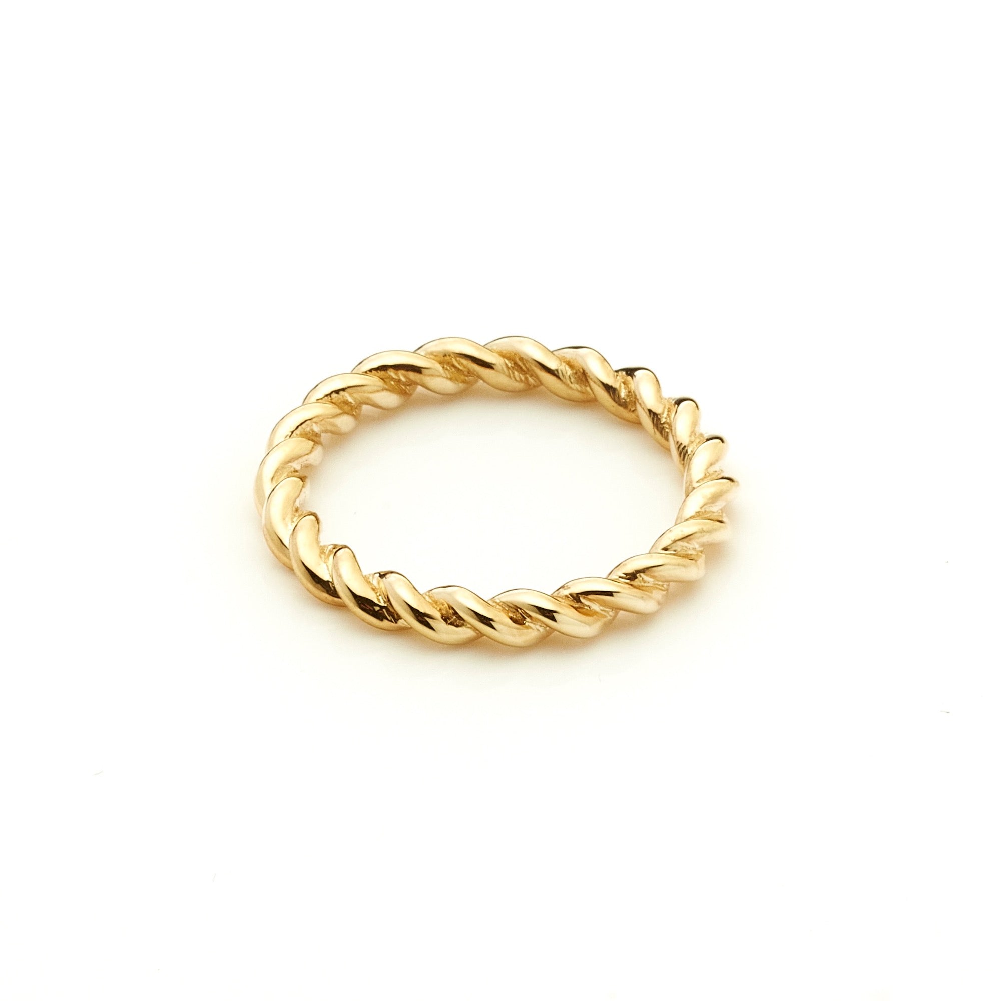 Silk & Steel Jewellery Rope Ring Gold