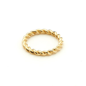 Silk & Steel Jewellery Rope Ring Gold