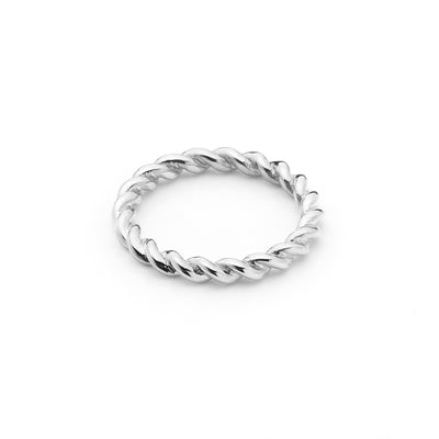 Silk & Steel Jewellery Rope Ring Silver
