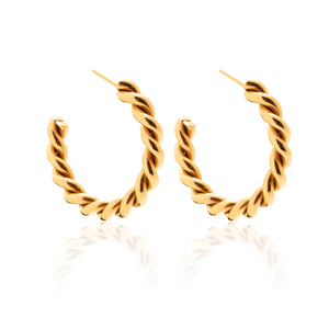 Silk & Steel Jewellery Rosa Hoop Earrings Gold