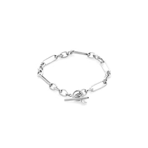 Silk & Steel Estate Fob Chain Bracelet Silver