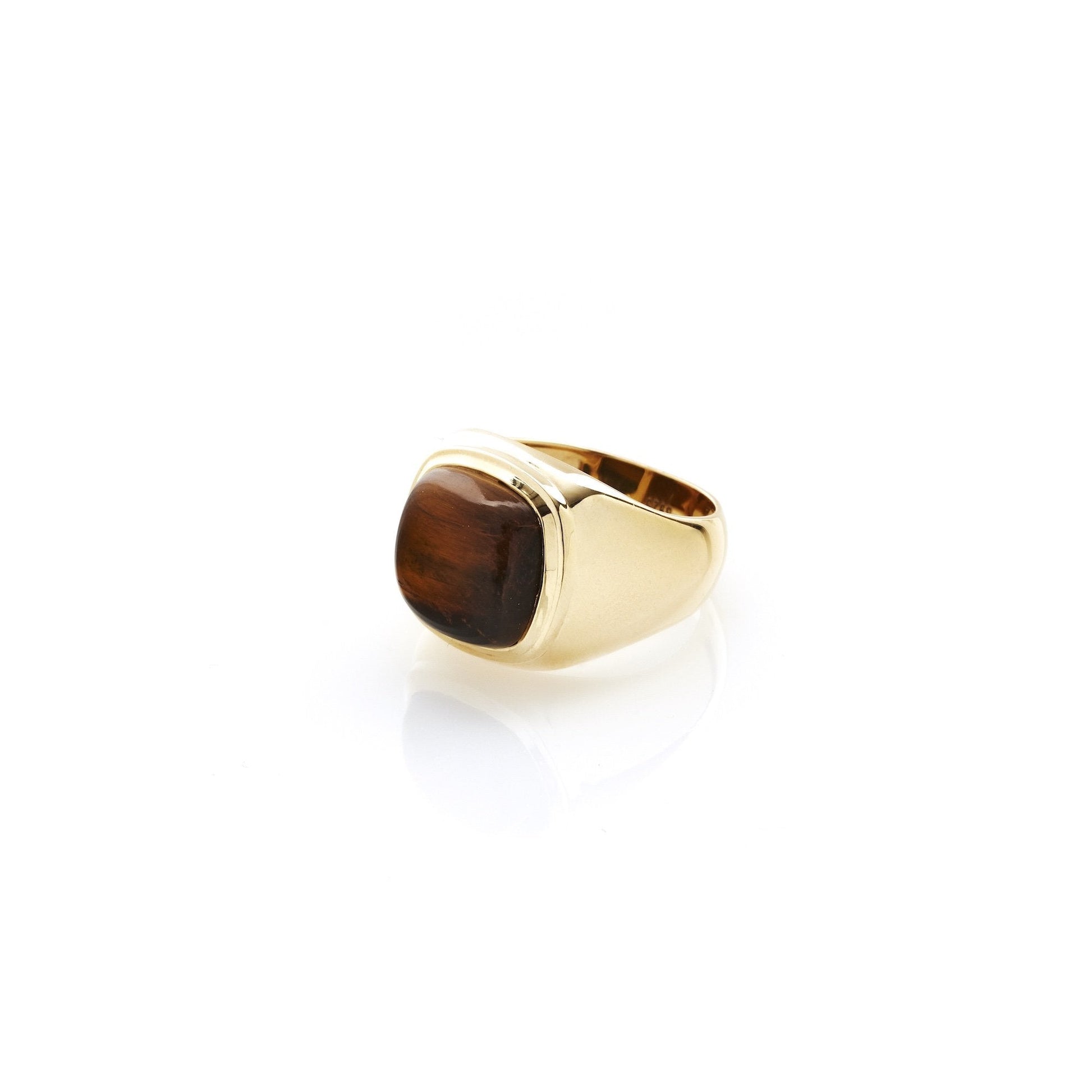 Silk & Steel Men's Edit - Heritage tigers eye gold ring