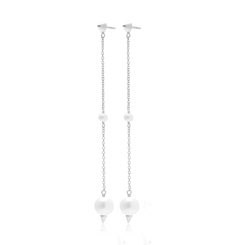 Silk & Steel Jewellery The Unexpected Pearl and Spike earrings