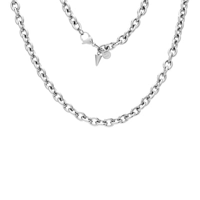 Silk & Steel Jewellery Men's Hudson Stainless Steel Cable Chain Necklace Silver
