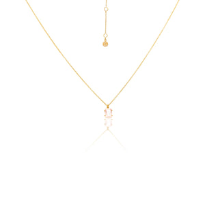 Silk & Steel Jewellery Reverie Necklace Rose Quartz + Gold