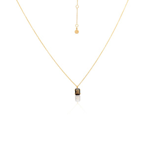 Silk & Steel Jewellery Reverie Necklace Smokey Quartz + Gold
