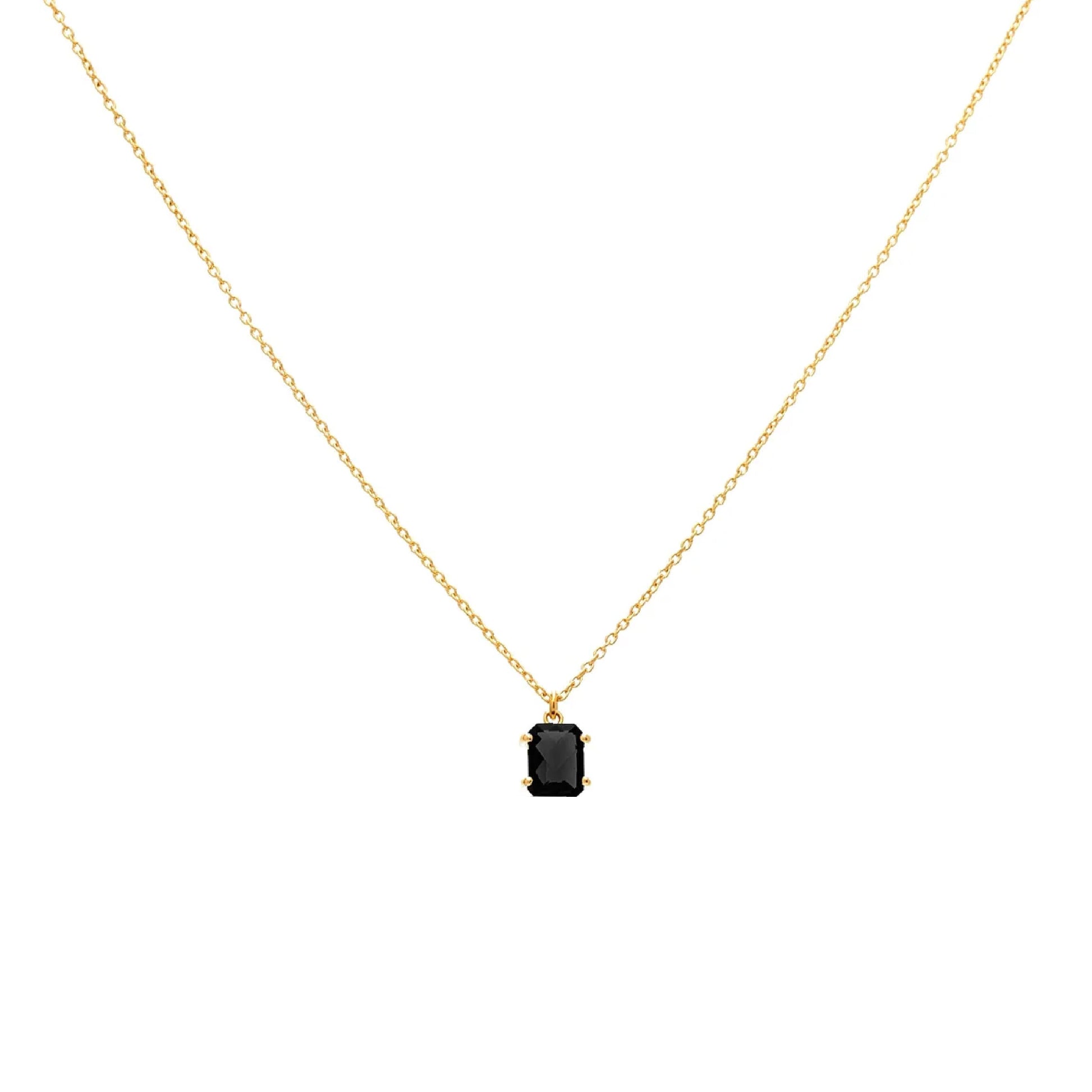 Silk & Steel Jewellery Reverie Necklace Black Spinel + Gold
