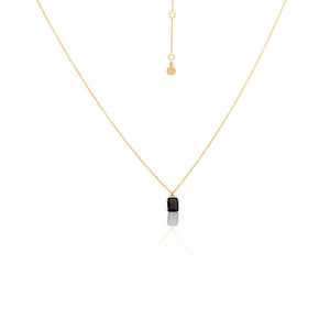 Silk & Steel Jewellery Reverie Necklace Black Spinel + Gold