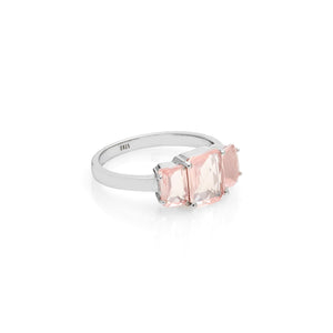 Silk & Steel Jewellery Reverie Ring Rose Quartz + Silver