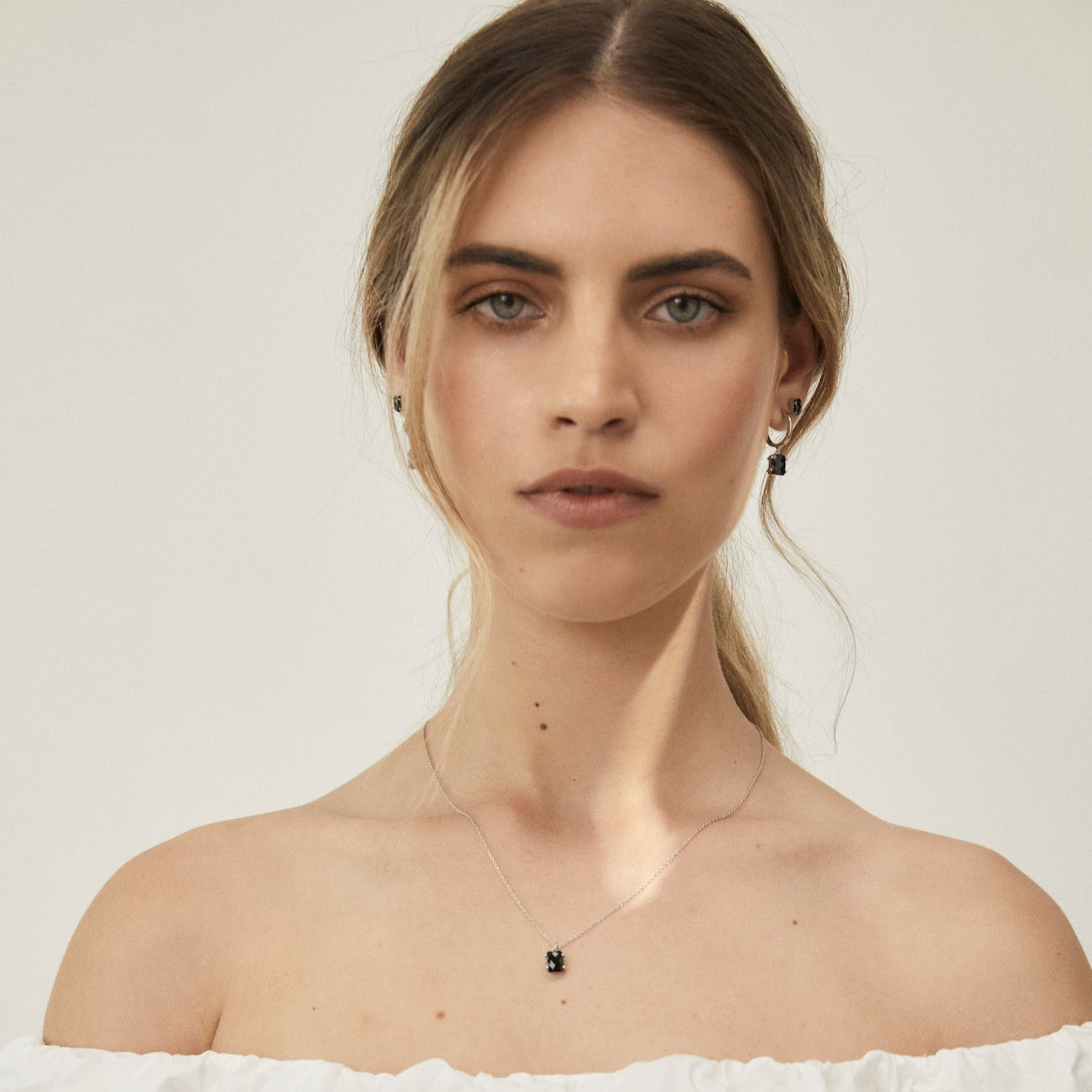 Silk & Steel Jewellery Reverie Necklace Black Spinel + Gold