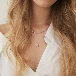 Silk & Steel Jewellery Reverie Necklace Rose Quartz + Silver