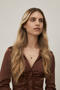 Silk & Steel Jewellery Reverie Necklace Smokey Quartz + Gold
