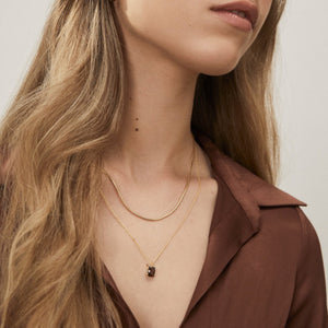 Silk & Steel Jewellery Reverie Necklace Smokey Quartz + Gold