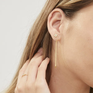 Silk & Steel Jewellery Superfine Spike Thread Earrings Gold