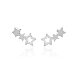  Silk & Steel Jewellery Superfine Star Climber Silver earrings