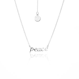 Silk & Steel Jewellery Superfine PEACE Sterling Silver Necklace