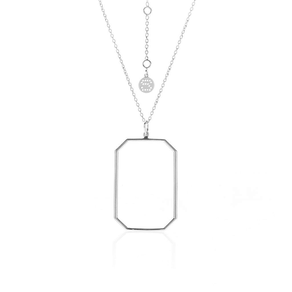 Silk & Steel Jewellery Silver Frame Necklace Haveli Collection 