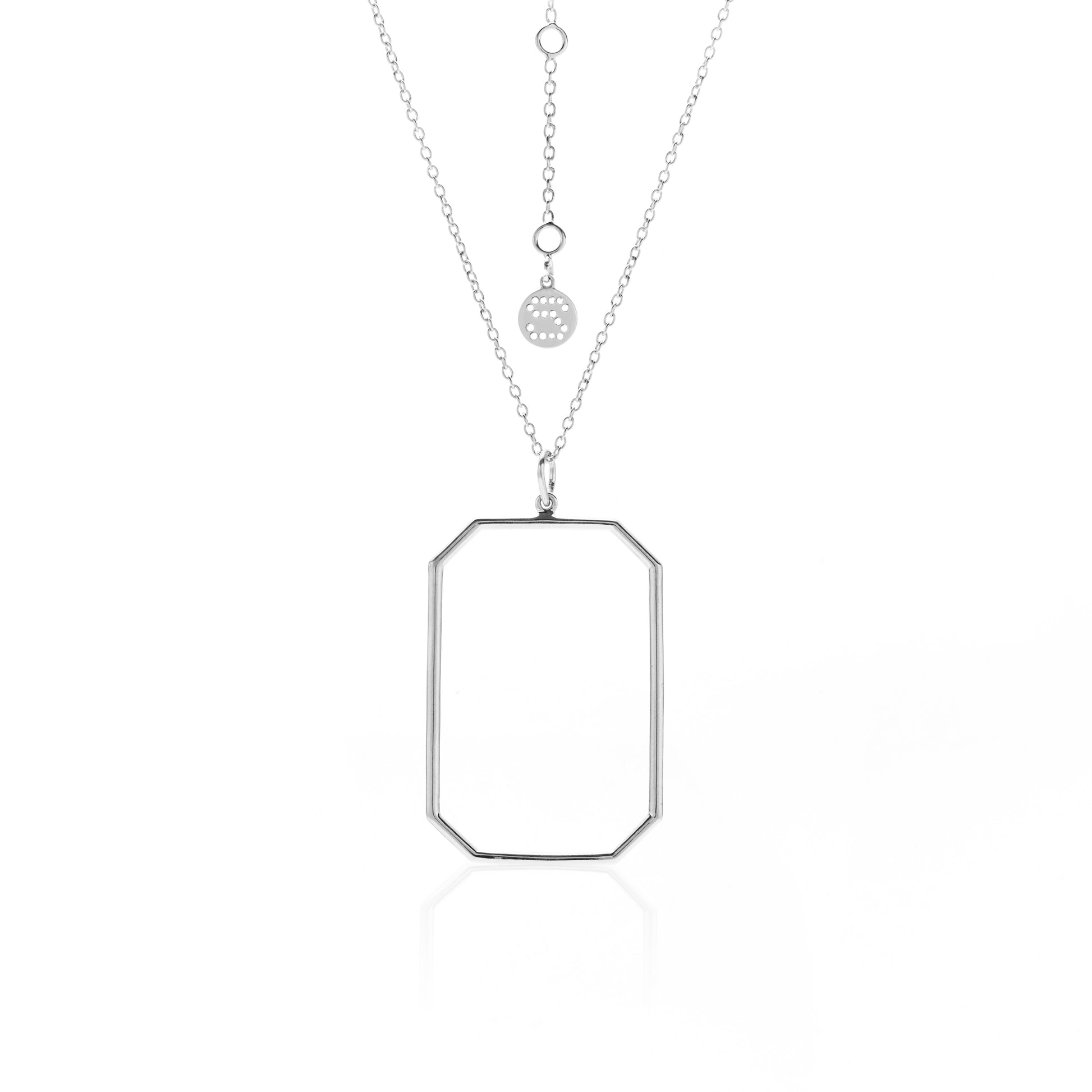 Silk & Steel Jewellery Silver Frame Necklace Haveli Collection 