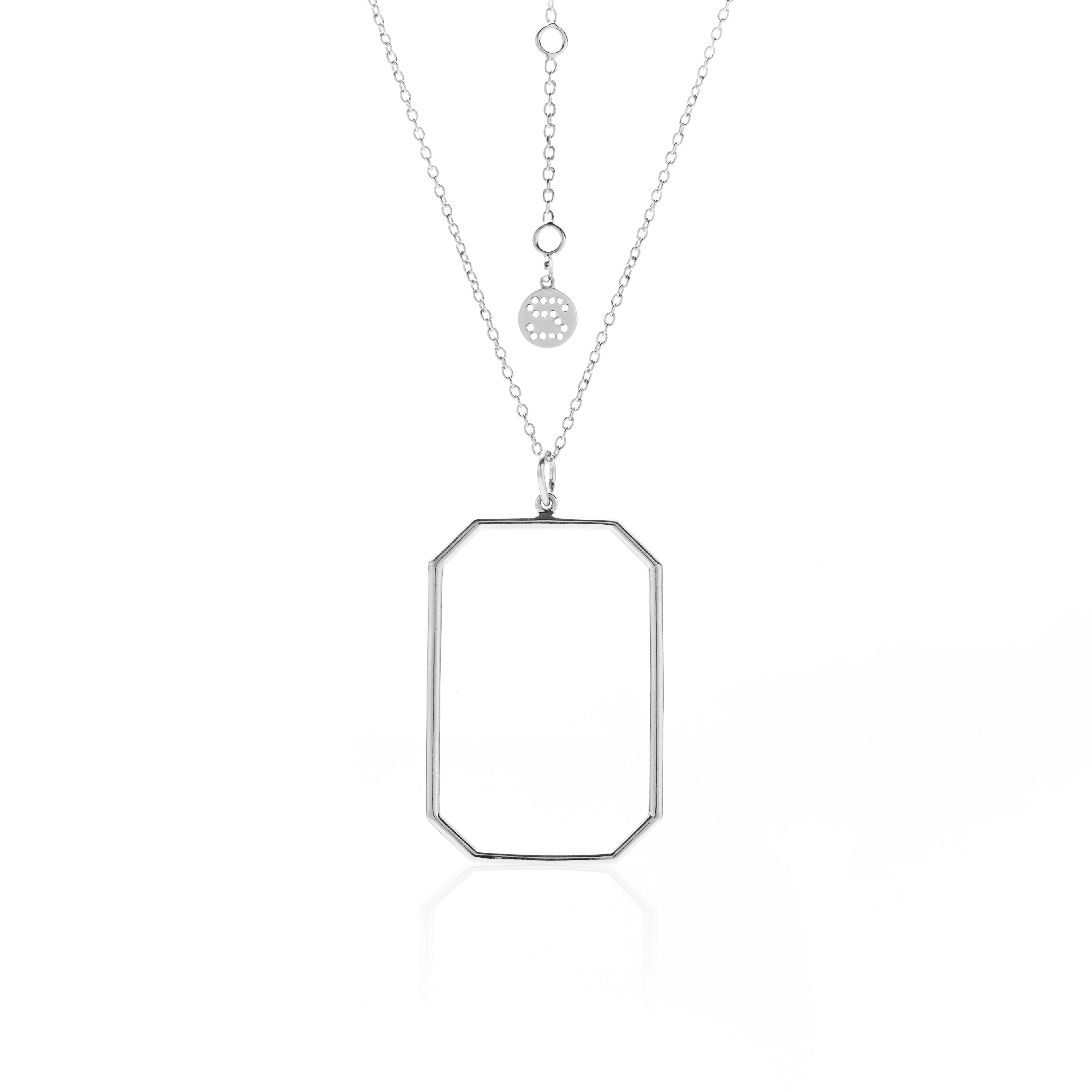 Silk & Steel Jewellery Silver Frame Necklace Haveli Collection 