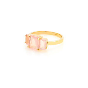 Silk & Steel Jewellery Reverie Ring Rose Quartz + Gold