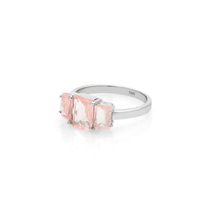 Silk & Steel Jewellery Reverie Ring Rose Quartz + Silver