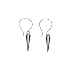 Silk & Steel Pin Pointer Spike Earrings Silver