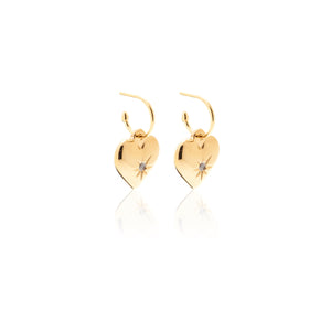 Silk & Steel x Gin Wigmore Superstition Club Cross My Heart - Gold Hoop Earrings