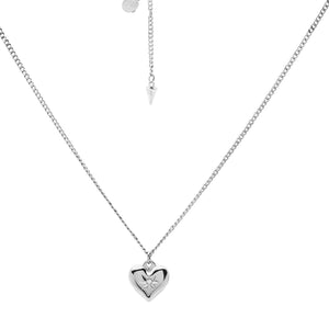 Silk & Steel x Gin Wigmore Superstition Club - Cross My Heart - Silver Heart Necklace